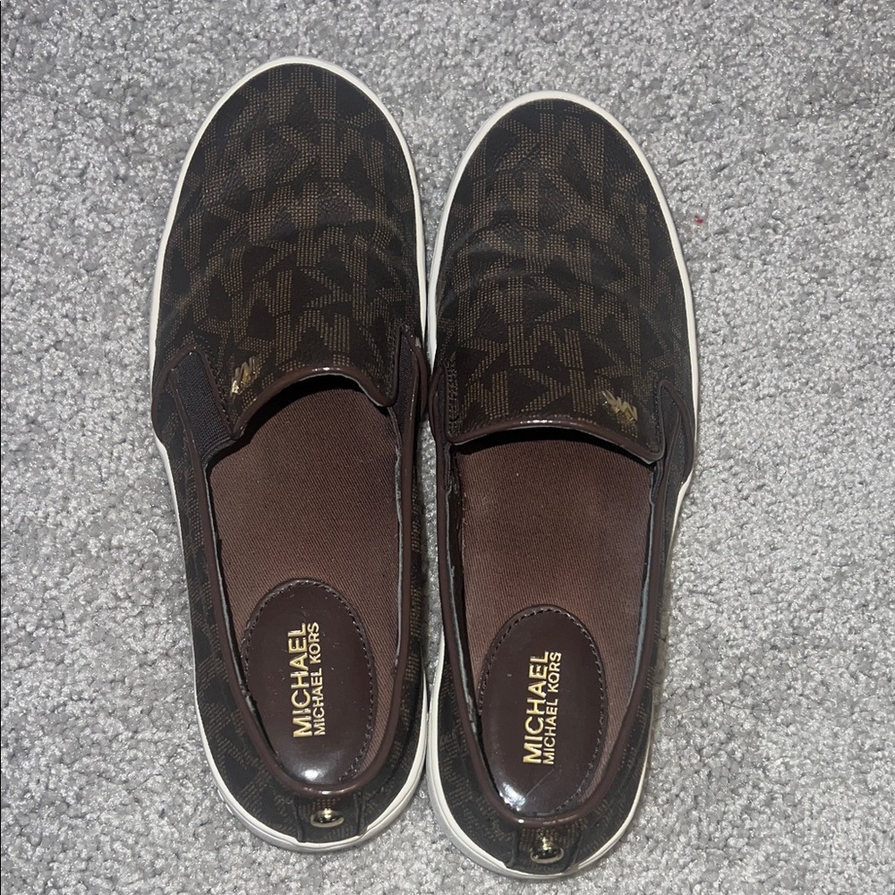 Michael Kors Dark Brown Logo Slip-Ons